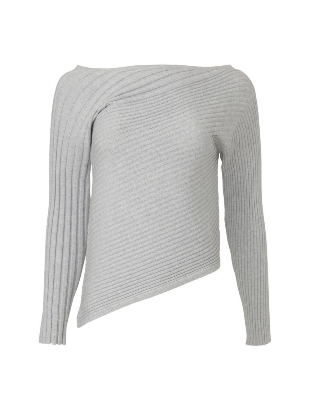 Milly Gray Asymmetric Boat Neck Sweater~Size P (2)~$295~ - Picture 5 of 8